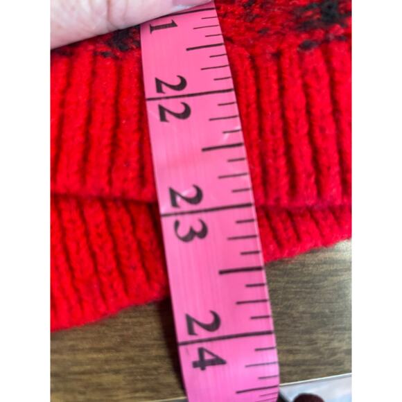 Express Women’s Red & Black Buffalo Plaid Knit Sweater Small Winter Pullover - Picture 5 of 11